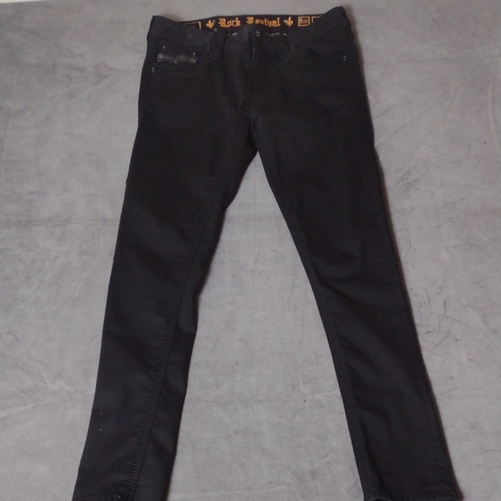 Rock Revival Size 29/31 Letty Midnight Black Skinny Jeans. Soft Stretch 5 Pocket